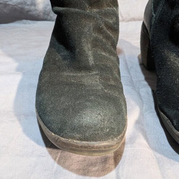 Fly London Black Suede and Leather Sipper Ankle Boots Women Size 38 - Picture 3 of 10